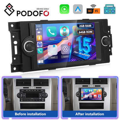 Autostereo – Autoradio – Car Stereo – In-Dash Unit – Auto Radio – Android 15 – 6,2 Inch Touchscreen – Draadloos CarPlay & Wi-Fi – 2GB RAM 64GB Opslag