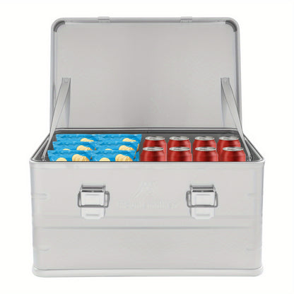 Opbergbox Aluminium – Opbergkist, Opbergdoos, Opbergcontainer, Opbergbak – Robuust & Sluitbaar – 50L Grote Inhoud, Weerbestendig