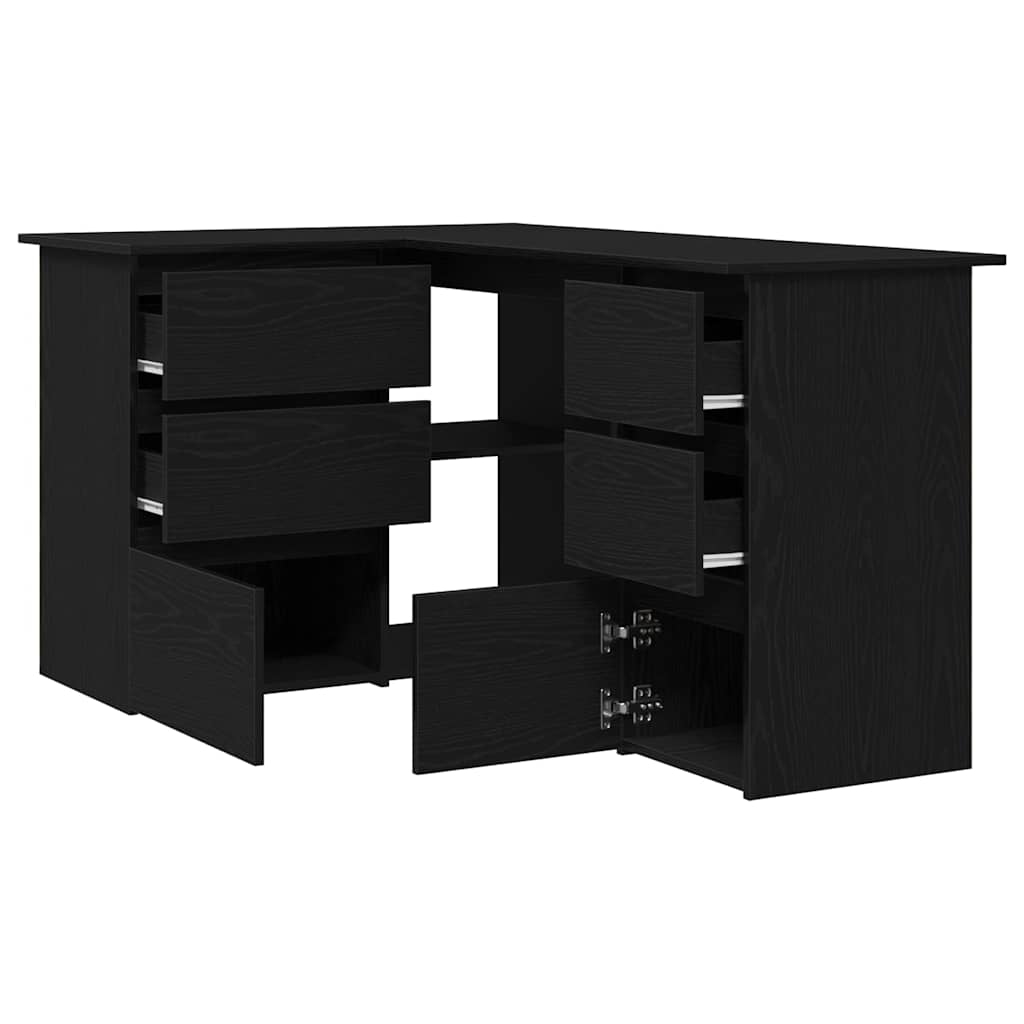 Hoekbureau – Hoekbureau Gaming – Bureautafel – Computertafel – L-vormig – Hout – Stevig en Vochtbestendig – Met 2 Deuren en 4 Lades – Artisan Oak