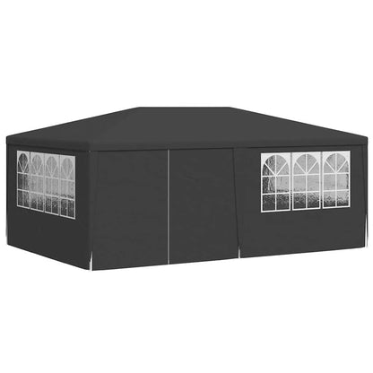 Partytent – Feesttent – Tuintent – Paviljoen – Opvouwbare Tent – Waterdicht – 4x6 Meter – 90 g/m² PE – Antraciet