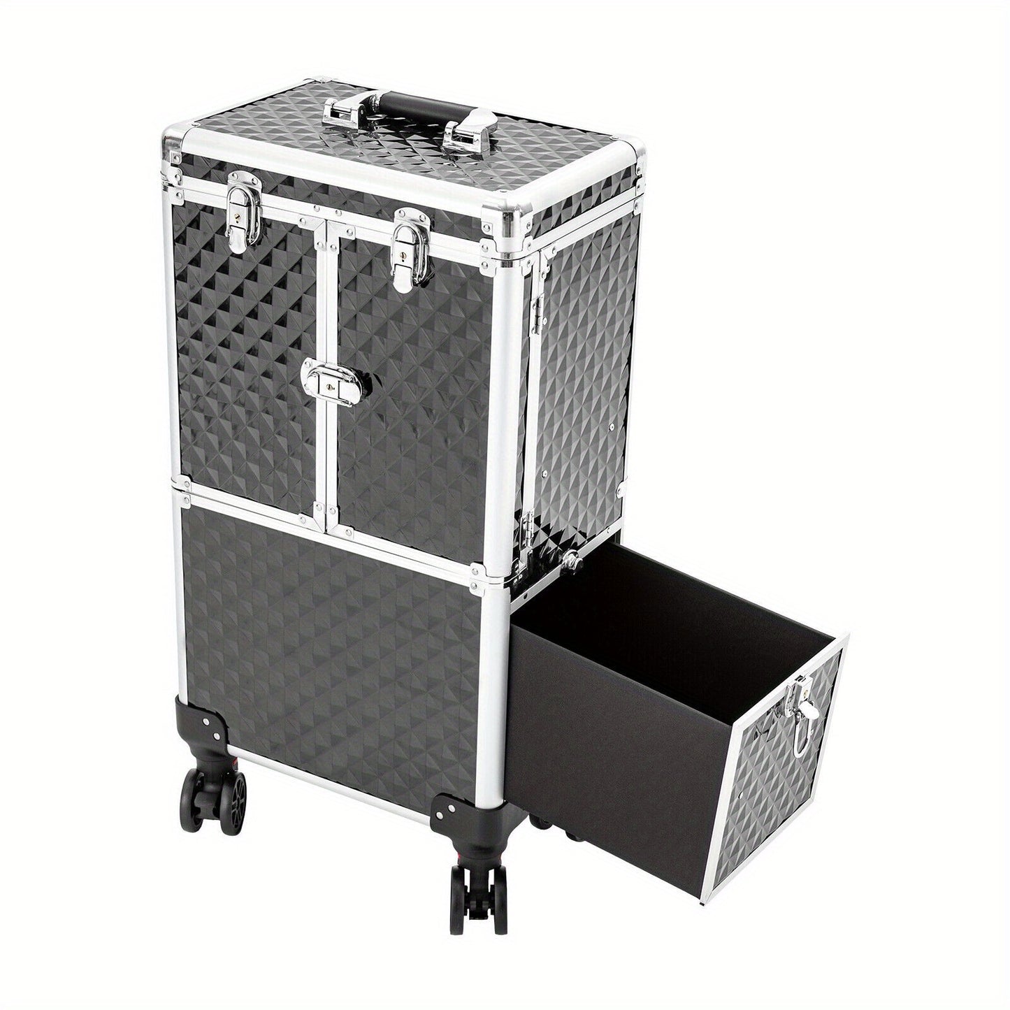 Make-upkoffer – Make-up Trolley – Make-up Organizer – Cosmetica Koffer – Make-up Case – Ruime Indeling Met Uitneembare Trays – Stevig ABS Materiaal Met Verstelbare Trolleystang