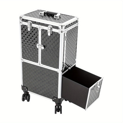 Make-upkoffer – Make-up Trolley – Make-up Organizer – Cosmetica Koffer – Make-up Case – Ruime Indeling Met Uitneembare Trays – Stevig ABS Materiaal Met Verstelbare Trolleystang