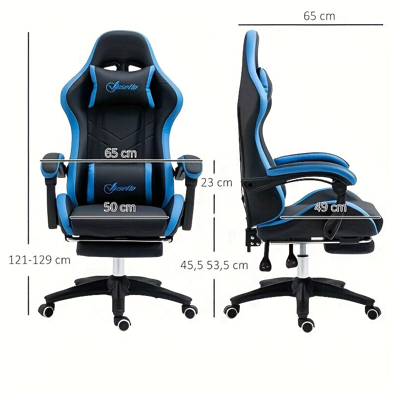 Gaming Chair, Office Chair with Footrest And Lumbar Support, Height-adjustable Desk Chair with 360° Swivel Seat And Headrest, 200kg Load Capacity, Ergonomic Office Chair, Computer Chair, Gaming Chair, Office Chair, PC Armcha