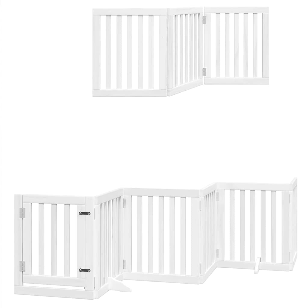 Hondenren – Hondenhek – Hondenafsluiting – Hondenbarrière – Wit – Populierenhout – Inklapbaar Met Slot – 50 x 60 x 2 cm