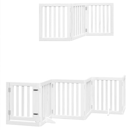 Hondenren – Hondenhek – Hondenafsluiting – Hondenbarrière – Wit – Populierenhout – Inklapbaar Met Slot – 50 x 60 x 2 cm