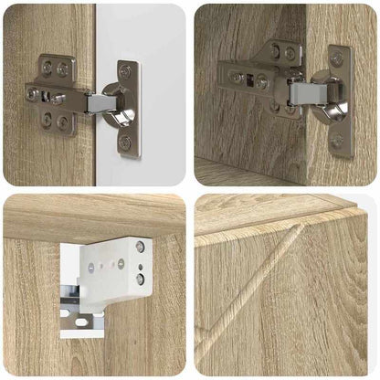 Modern Minimalist Bathroom Furniture Set, Extra Large Bathroom Furniture Set with Storage, Stable Foot Design, Suitable for Bathrooms. Bathroom Furniture Set with Drawer 4pcs Sonoma Oak 30 X 35 X 192 Cm