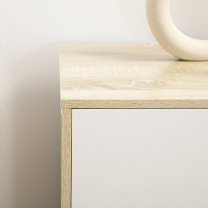 Kommode – Ladekast – Dressoir – Opbergkast – Sideboard – Scandinavisch Design – 6 Lades – Hout & Wit – 120x40x76 cm – Stevige Houten Poten