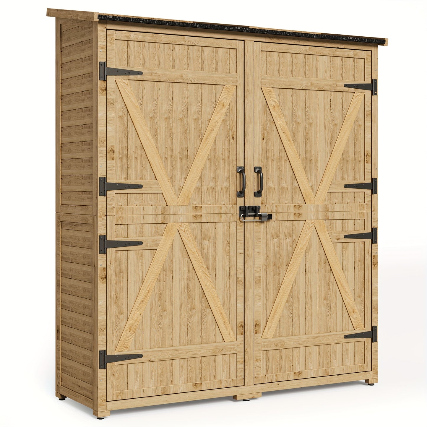 Tuinhuisje – Tuinschuur – Tuinberging – Buitenopslag – Gereedschapsschuur – Houten Tuinhuisje Met Dubbele Deuren – Waterafstotend Dak – Verwijderbare Planken