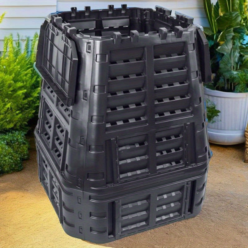 Compostbak Tuinafvalbak Compostvat Tuincompostbak Groenafvalbak – 740L Capaciteit – Weerbestendig Stevig Materiaal – 93x93x113 cm – Effectief Ventilatiesysteem