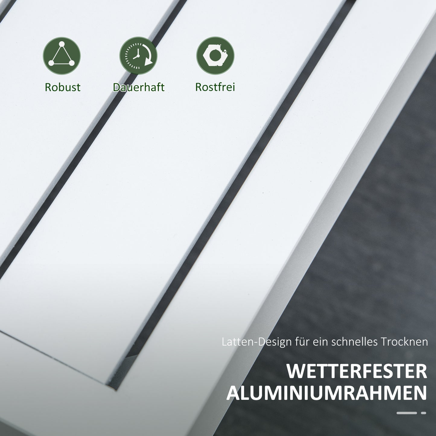 3-delige Loungeset – Tuinmeubelset – Balkonset – L-vormige Bank – Loungesofa – Lichtgewicht Aluminium – Weerbestendig & Comfortabel Kussen – Creme Wit