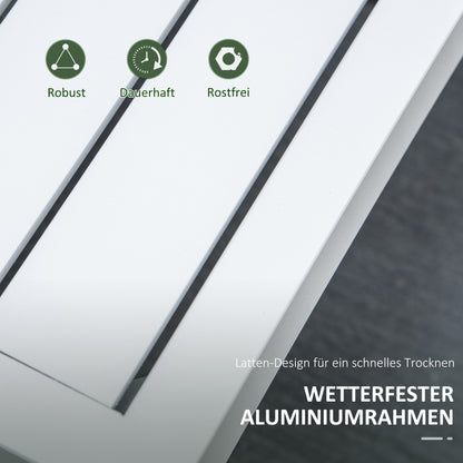3-delige Loungeset – Tuinmeubelset – Balkonset – L-vormige Bank – Loungesofa – Lichtgewicht Aluminium – Weerbestendig & Comfortabel Kussen – Creme Wit