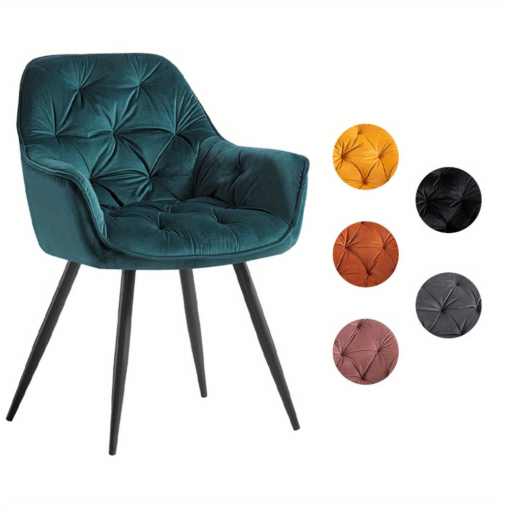 JYMTOM Velvet Dining Chairs with Padded Seat and Backrest Sturdy Metal Legs and Armrests Comfortable Accent Chair for Dining Room Living Room or Lounge, Home Decor Furniture, Lounge Seating, Velvet Upholstery, Elegant Design,