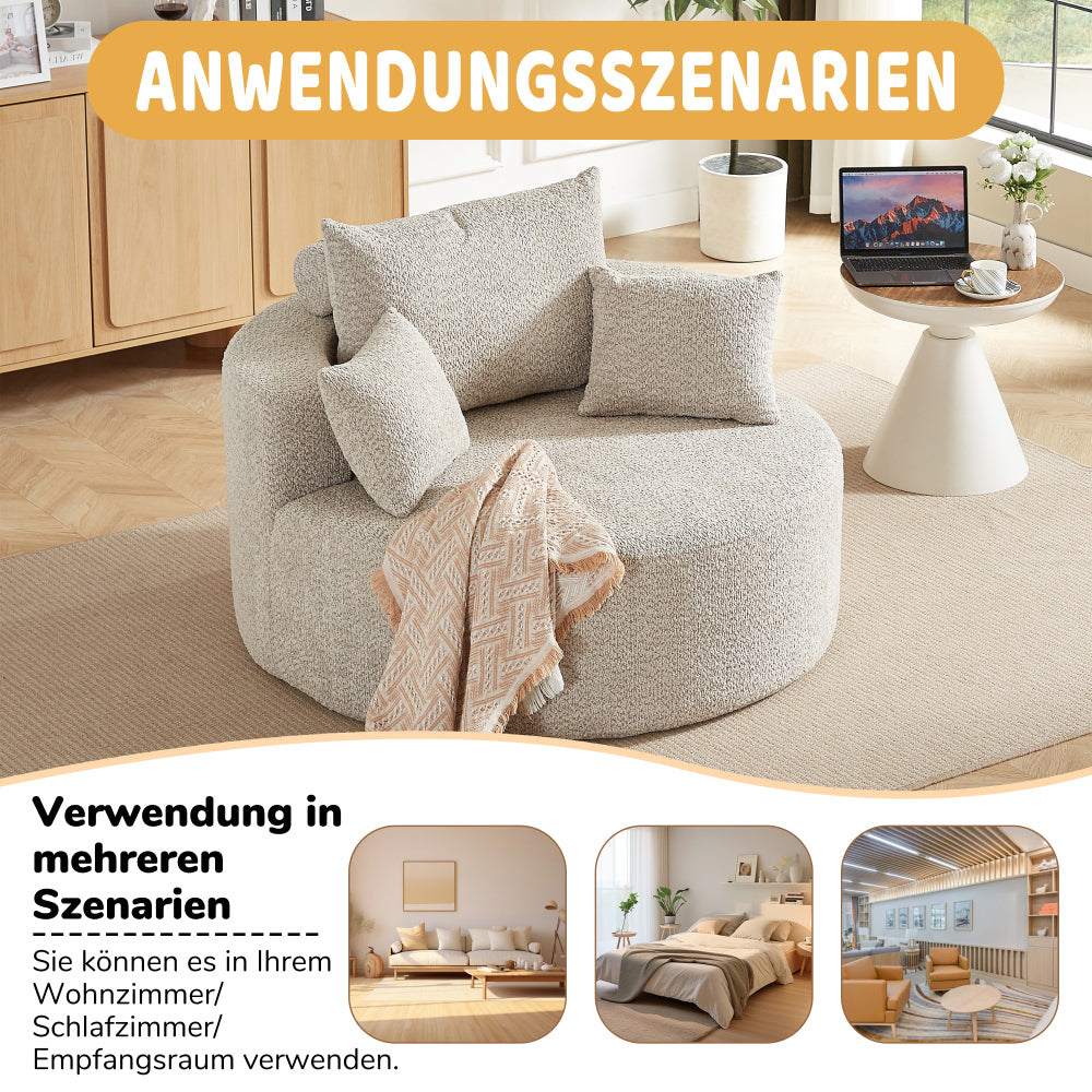Eenpersoons Slaapstoel – Slaapfauteuil – Bedstoel – Slaapzetel – Slaapbank – Modern Beige Chenille – Direct Gebruiksklaar – Comfortabel Schuim