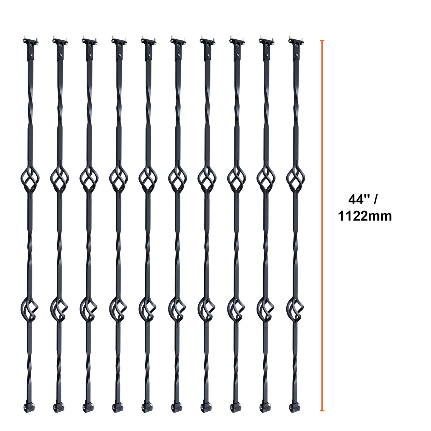 Stalen Balusters – Trapspijlen – Leuningpalen – Balustrade Spijlen – Trapleuningen – Gegalvaniseerd Staal – Set van 10 – Dubbel Mandje Design – Eenvoudig Af te Korten