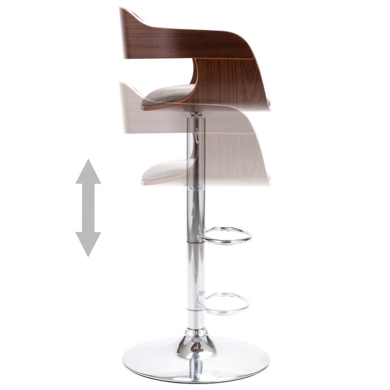 Modern Square Plywood Bar Stool with Taupe Fabric -Like Backrest - Sturdy Particle Board-like, Easy Assembly, Square Footrest - Counter Height Chair, Bar, Cafe (No Soft Padding, Durable Wood Furniture