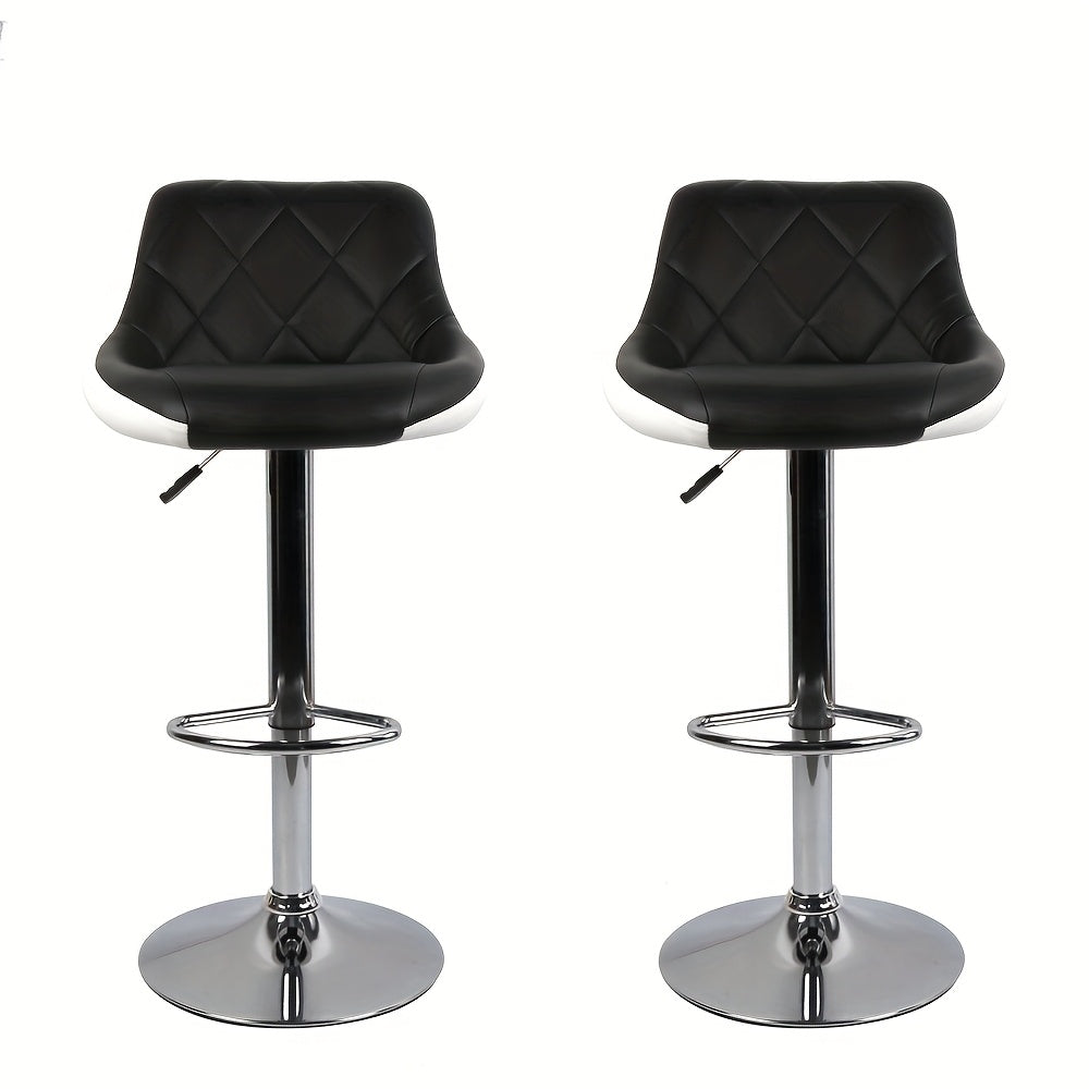Barstoel – Barkruk – Keukenstoel – Barstoelset – Kruk – Kunstleer Bekleding – Verstelbare Zithoogte 85-105 cm – 360° Draaibaar Met Metalen Onderstel