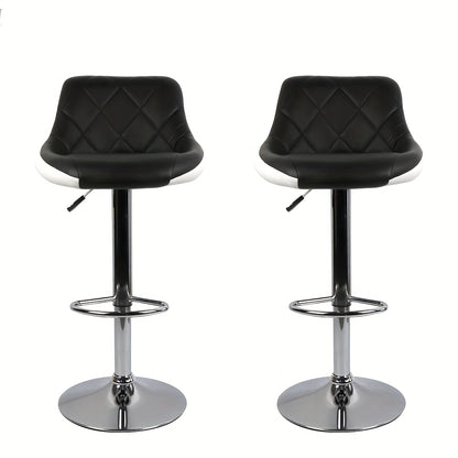 Barstoel – Barkruk – Keukenstoel – Barstoelset – Kruk – Kunstleer Bekleding – Verstelbare Zithoogte 85-105 cm – 360° Draaibaar Met Metalen Onderstel