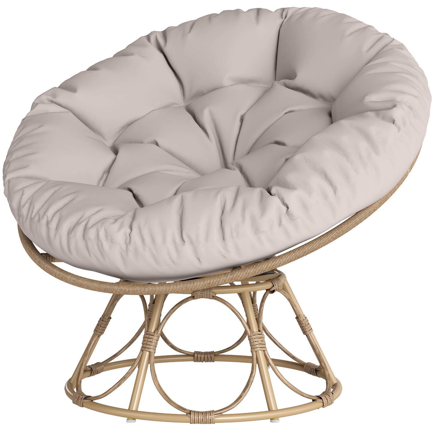 Papasanstoel – Papasstoel – Mandstoel – Draaistoel – Loungestoel – 360° Draaibaar – Weerbestendig PE Rattan