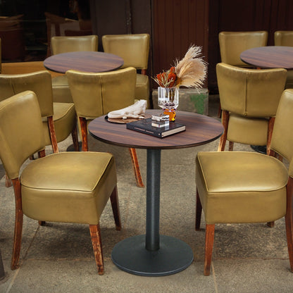 Rondetafel – Ronde Tafel – Eettafel – Bistrotafel – Cafétafel – 60x60x72 cm – Massief Houten Blad – Stabiele Centrale Poot – Compact & Ruimtebesparend Design