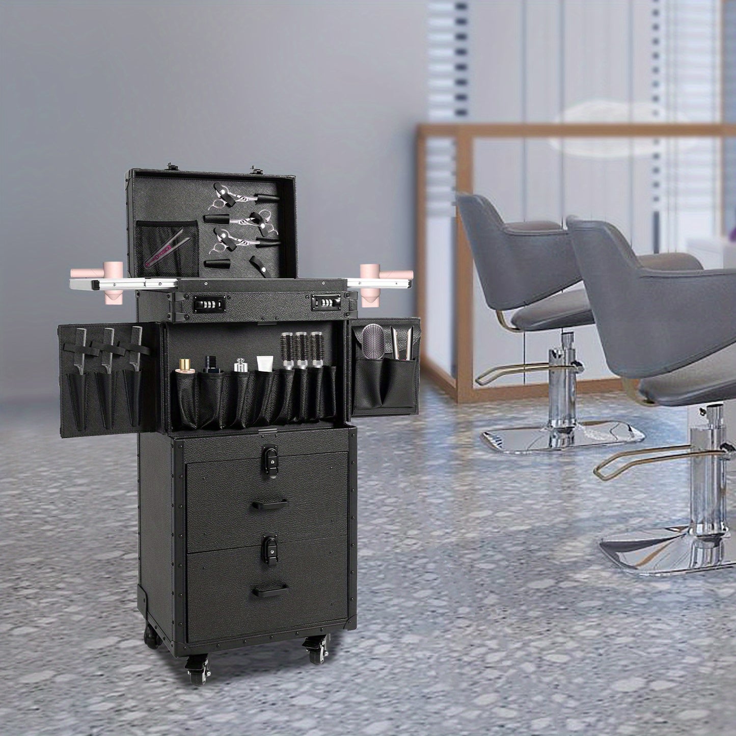 Hairdressing Tool Kit Salon Hairdressing storage cabinet, For Storing Hair Clips, Hair Dryers, Straighteners, And Other Hairdressing Tools, Or For Storing Jewelry, Toiletries, Shaving Tools, Etc