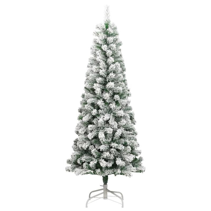 240cm Large Hinged Artificial Christmas Tree with Flocked Snow-Covered Branches - Heavy Base & Sturdy Stand, Easy Assembly, No Needed, Realistic Winter Wonderland Look for Home, Office, Hotel Lobby & Commercial Floor Decorati