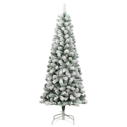 240cm Large Hinged Artificial Christmas Tree with Flocked Snow-Covered Branches - Heavy Base & Sturdy Stand, Easy Assembly, No Needed, Realistic Winter Wonderland Look for Home, Office, Hotel Lobby & Commercial Floor Decorati