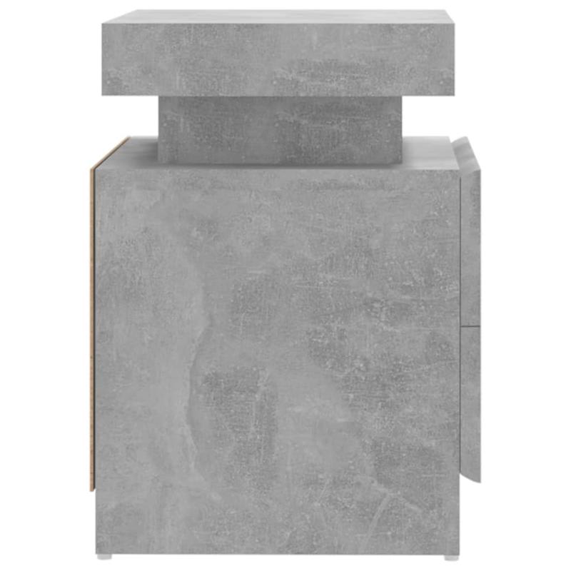 Nachtkastje – Bedside Table – Dressoir – Nachtmeubel – Opbergkastje – Cementgrijs – Multilayer Hout – Compact 45x35x52 cm