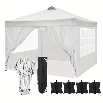 Pop-up Partytent – Vouwtent – Carport – Marktkraam – Partytent Met Zijwanden – 3x3 Meter – Carbon Stalen Frame – PU-Gecoate Oxford Stof