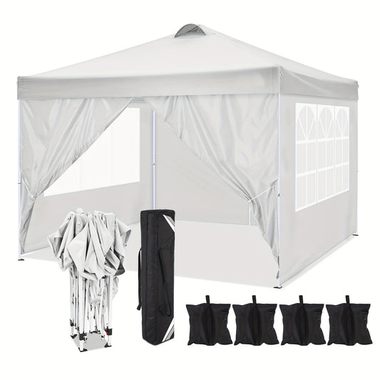 Pop-up Partytent – Vouwtent – Carport – Marktkraam – Partytent Met Zijwanden – 3x3 Meter – Carbon Stalen Frame – PU-Gecoate Oxford Stof