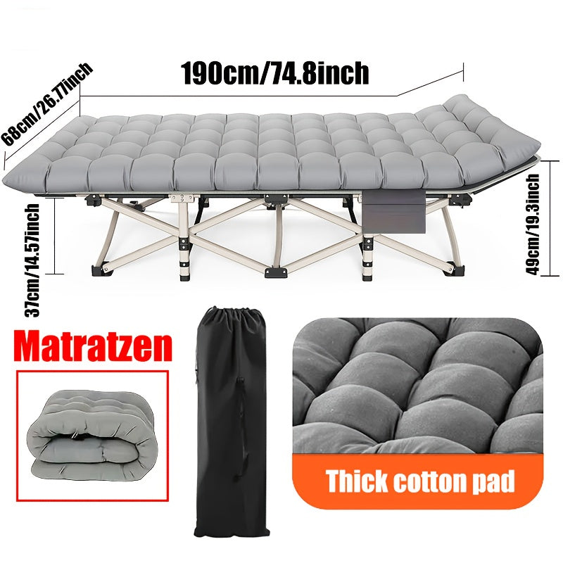 Campingbed – Reisbedje – Babybed – Campingbedje Baby – Opvouwbaar Stoel – Roestvrij Staal – Maximaal 200 kg draagvermogen – Grijs