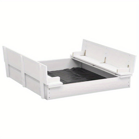Zandbak – Speelbak – Buitenbak – Zandton – Witte Houten Zandbak – Stevig Dennenhout – 95x90x15 cm – Duurzaam Outdoor Speelplezier