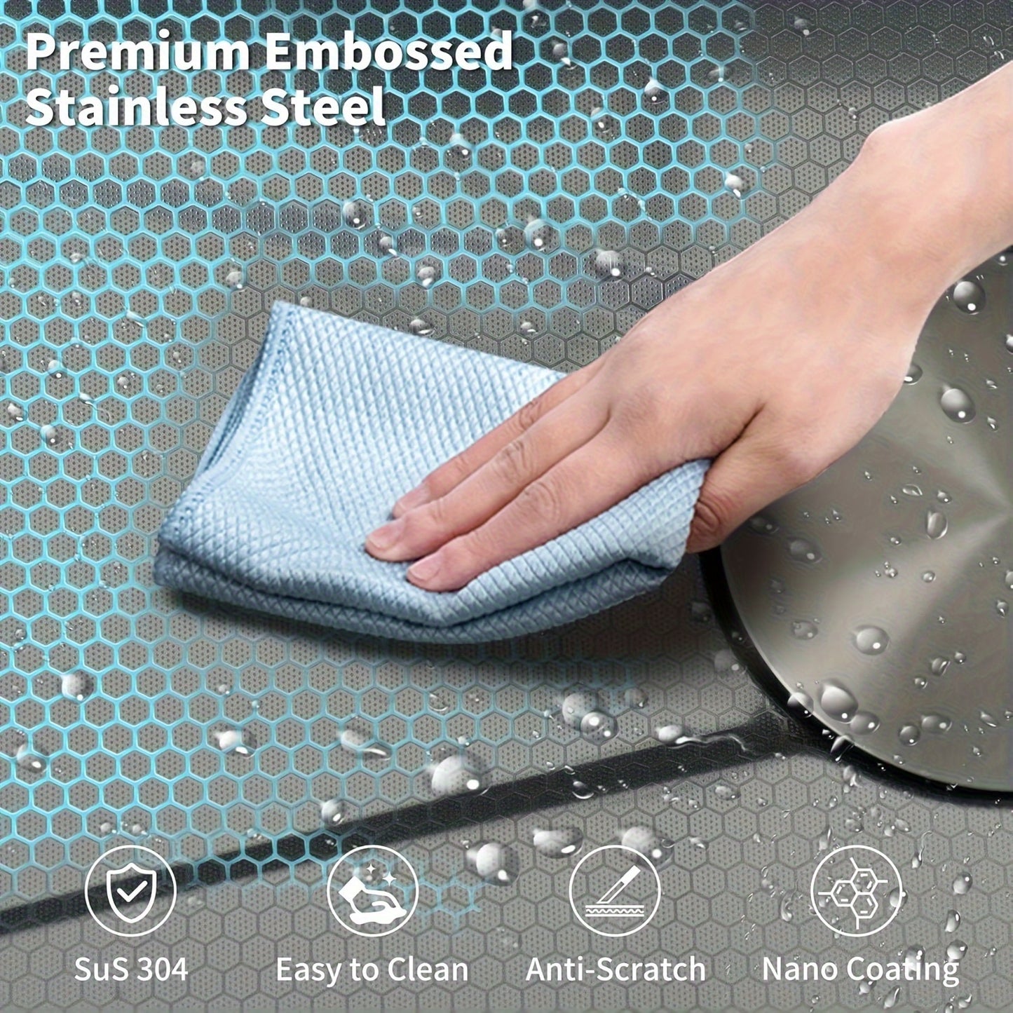 Keukenspoelbak – Spoelbak – Wasbak – Gootsteen – Enkele spoelbak – RVS – Watervalkraan Uittrekbaar – Met Display – 76,2x45,97x20,5 cm – Inclusief Accessoires Set
