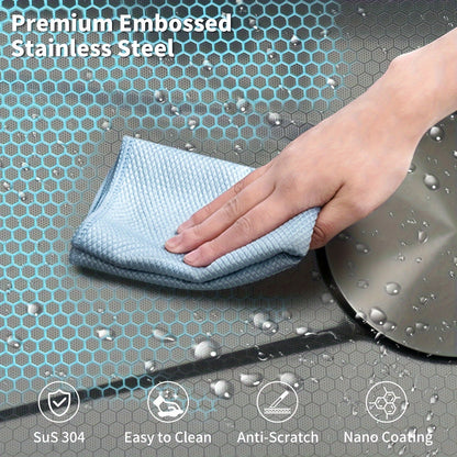 Keukenspoelbak – Spoelbak – Wasbak – Gootsteen – Enkele spoelbak – RVS – Watervalkraan Uittrekbaar – Met Display – 76,2x45,97x20,5 cm – Inclusief Accessoires Set