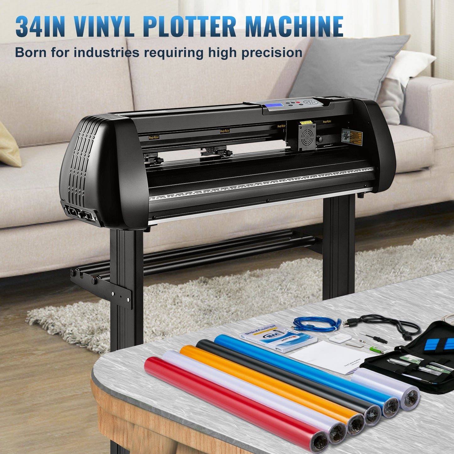 Snijplotter – Vinyl Cutter – Plotter Machine – Snijmachine – Sticker Maker – Bluetooth Verbinding – Precisie Stalen Rolleras – 780 mm Snijbreedte – Verstelbare Snijdikte