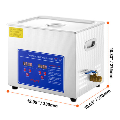 Ultrasone Reiniger – Sieradenreiniger – Brillenreiniger – Horlogereiniger – Bestekreiniger – 9,5 Liter RVS Tank – 40 kHz Ultrasoon Met Verwarming