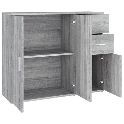 Dressoir – Opbergkast – Ladekast – Buffetkast – Wandkast – Bewerkte Houtlook – 91x29,5x75 cm – Grijs Sonoma Eiken