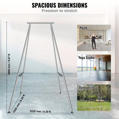Luchtacrobatiek rek – Aerial Yoga Frame – Yogastandaard – Fitness Rek – Stretch Rek – Aluminiumlegering – 2,93 Meter Hoog – Minimalistisch Design