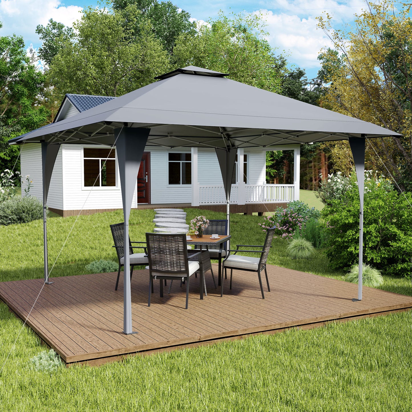 Pop-up Tuinpaviljoen – Tuinhuisje – Partytent – Parasoll – Schaduwdoek – Verstelbare Hoogte – Waterafstotende Oxford Stof