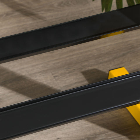 Dumbbellrek – Halterrek – Dumbbellstandaard – Fitnessrek – Krachtrek – Gele Kleur – Stalen Frame – Max 270 kg – 2 Laags – Compact 92,5x50,5x80,5 cm