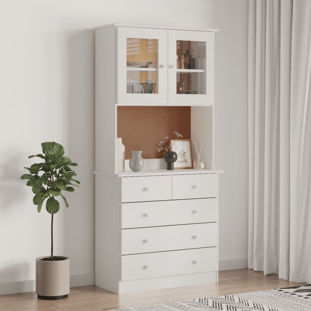 Hoogkast – Opbergkast – Boekenkast – Dressoir – Ladekast – Wit – Houten Materialen – Hoog En Ruimtebesparend