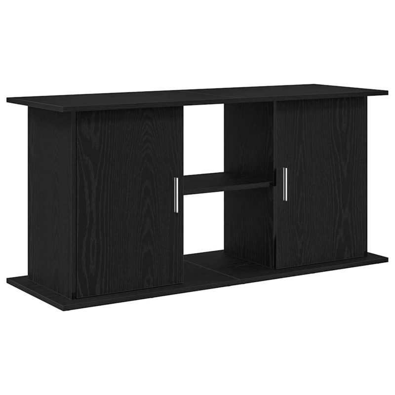 Aquariumkast – Aquariumstandaard – Aquariummeubel – Vissenkast – Aquariummeubelstuk – Zwart – Massief Eikenhout – Stevig 121x41x58 cm