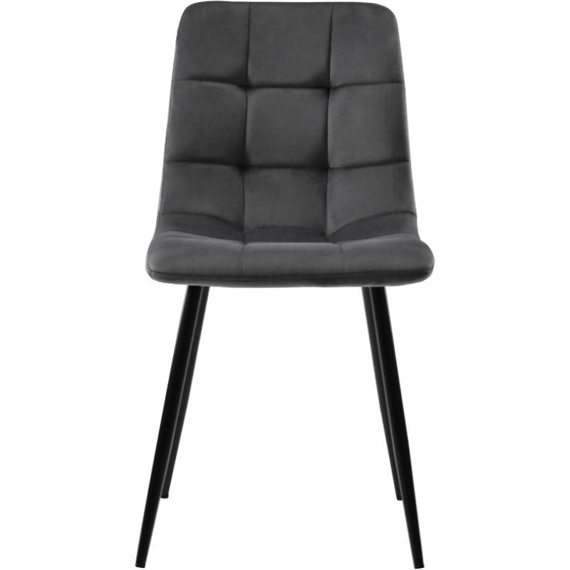 Eetkamerstoelen – Stoelen – Zithoek Stoelen – Barkrukken – Velvet Stoelen – Donkergrijs – Metalen Poot – Memory Foam Zitting – 44 cm Breed
