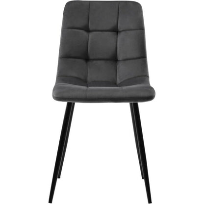 Eetkamerstoelen – Stoelen – Zithoek Stoelen – Barkrukken – Velvet Stoelen – Donkergrijs – Metalen Poot – Memory Foam Zitting – 44 cm Breed
