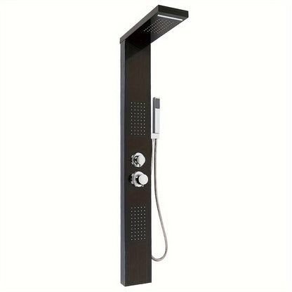 Douchewand RVS – Douchepaneel – Douchewand Glas – Douchecabine – Douchedeur – 130 cm Hoog – Waterbesparende 4-in-1 Douchekop – Afneembare Handdouche