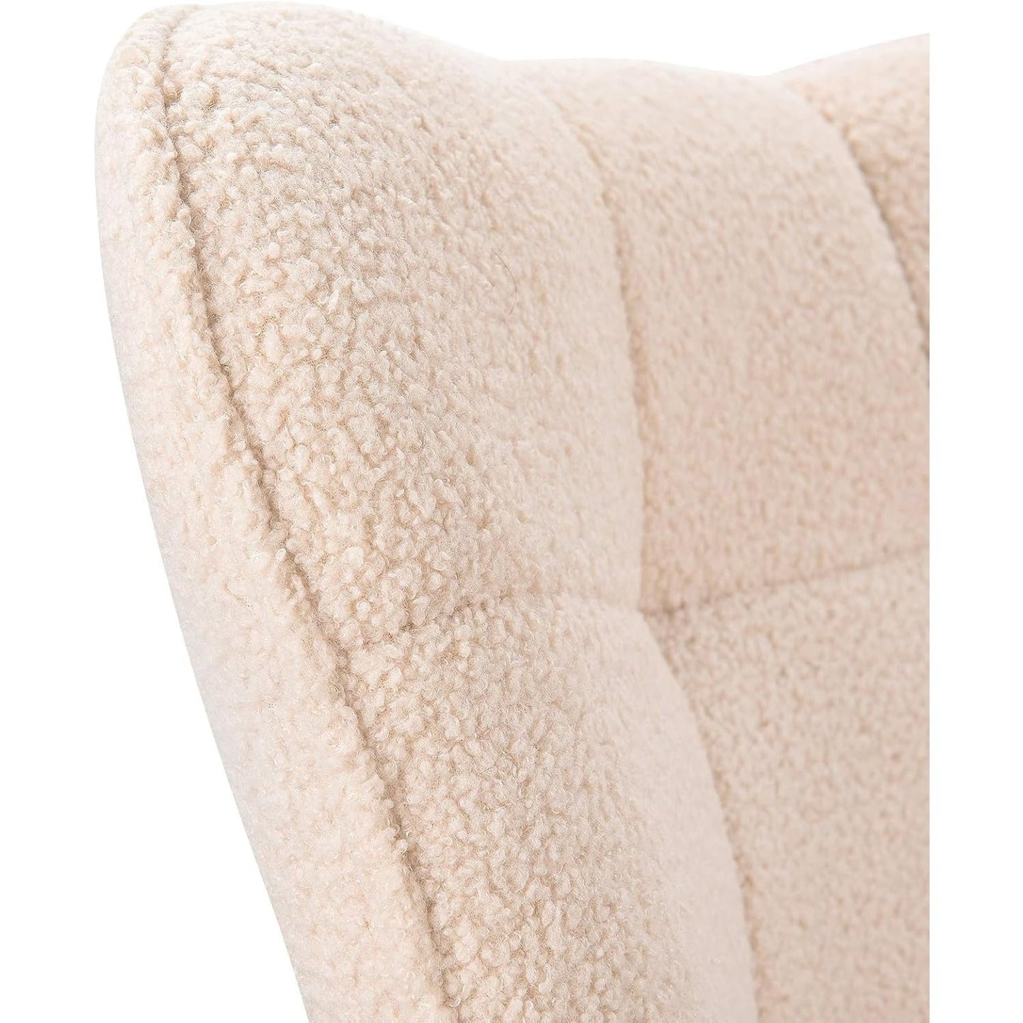 Schommelstoel – Relaxstoel – Schommelstoel Woonkamer – Plush Fluwelen Stoel – Leesstoel – Comfortabel – Hoogwaardige Schuimvulling – Stevig Metaal & Houten Frame – Wit