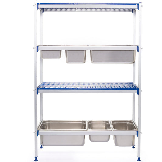 Aluminum Gastronomic Kitchen Storage Rack for GN1/1 Containers, Width 112cm