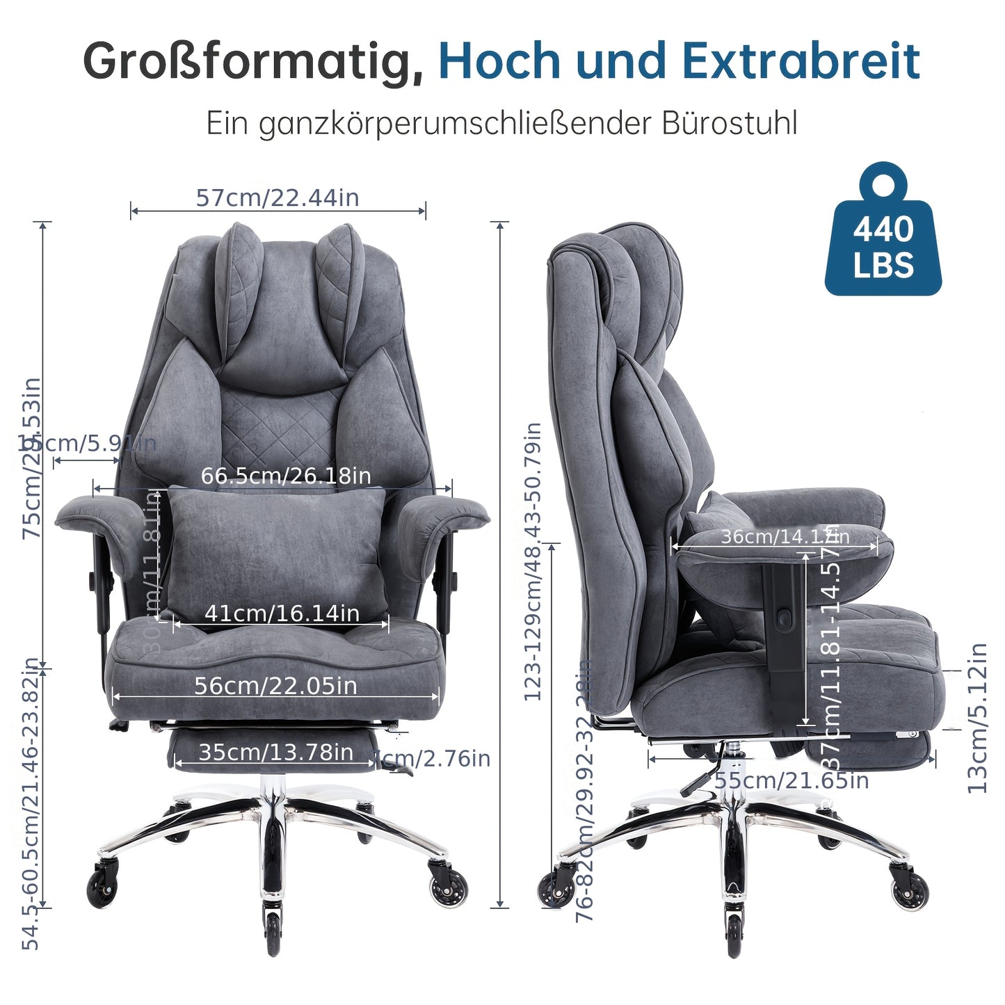 Ergonomische Bureaustoel – Kantoostoel – Gamestoel – Werkstoel – Executive Stoel – Verstelbare Zithoogte – Uitschuifbare Voetensteun – Mesh Zwart – Draagvermogen 200 kg