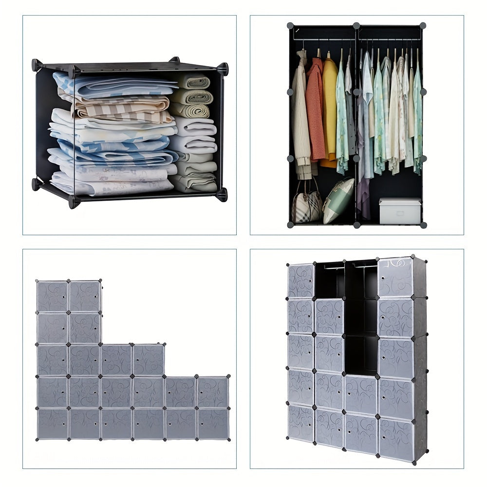 Opbergkast – Opbergrek – Stellingkast – Opbergmeubel – Opbergsysteem – 20-vaks Modulair – Duurzaam Kunststof – 183x147x37 cm – Eenvoudige Montage – Ruimtebesparend Design