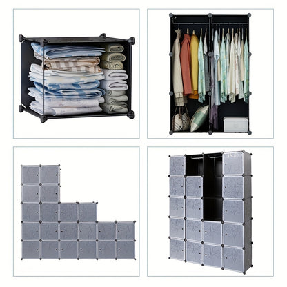 Opbergkast – Opbergrek – Stellingkast – Opbergmeubel – Opbergsysteem – 20-vaks Modulair – Duurzaam Kunststof – 183x147x37 cm – Eenvoudige Montage – Ruimtebesparend Design