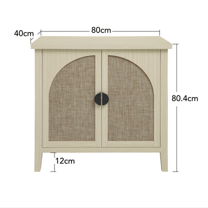 Kast – Opbergkast – Dressoir – Bijzetkast – Kastenmeubel – Natuurlijke Rotan – Licht Beige – Compact & Duurzaam